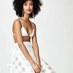 Onia Amanda White Window Mesh Wrap Skirt  NWT